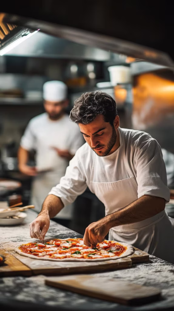 pizzaiolo-fazendo-pizza-em-tunica-branca-com-a-equipe-na-cozinha-do-restaurante_1091270-46701